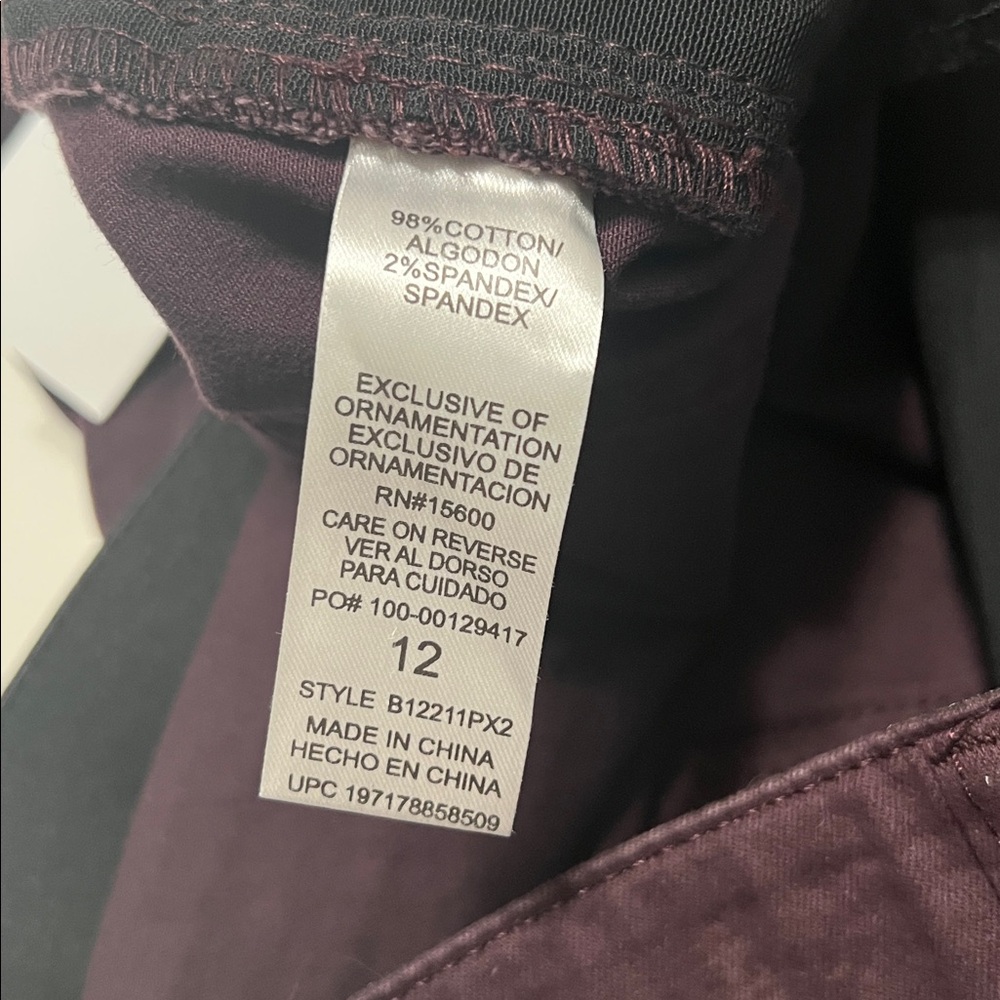 Democracy Ryland Itty Bitty Boot Cut Deep Purple Jeans Size 12 - Picture 8 of 10
